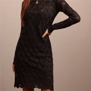 NWT Finders Keepers Shimmer Dress Crochet Sheer Feminine Holiday Party Size M